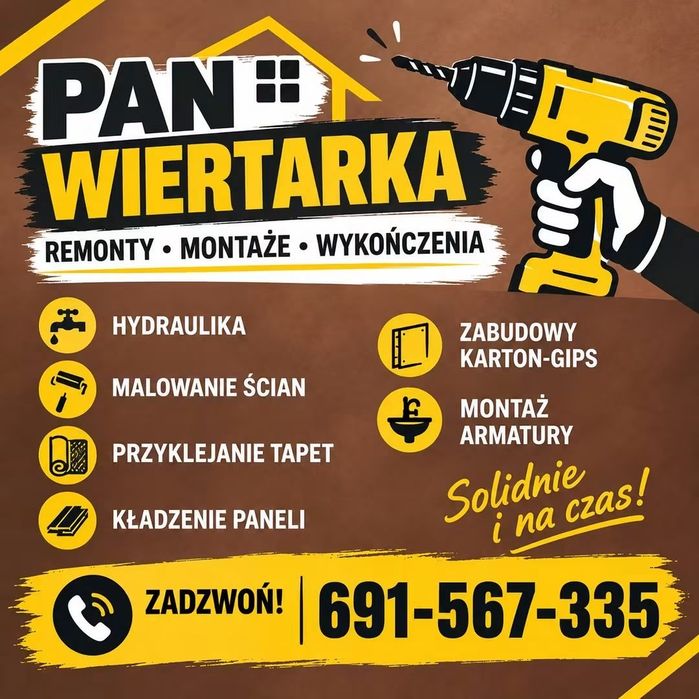 Pan Wiertarka - awarie, remonty, przebudowy, złota rączka