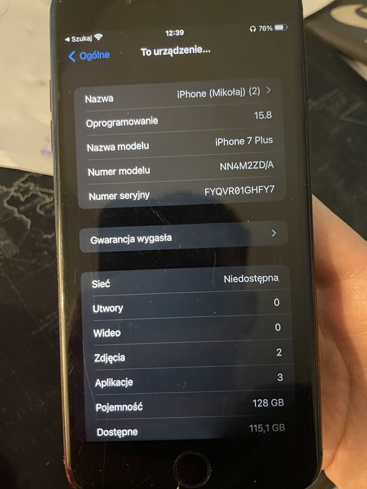 Apple Iphon 7plus 128GB  100%kondycja baterii
