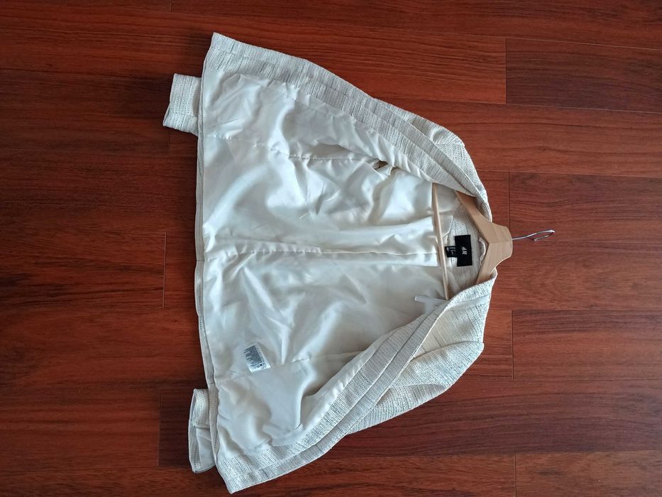 eleganckie wizytowe bolerko H&M - 36, złota nitka, narzutka