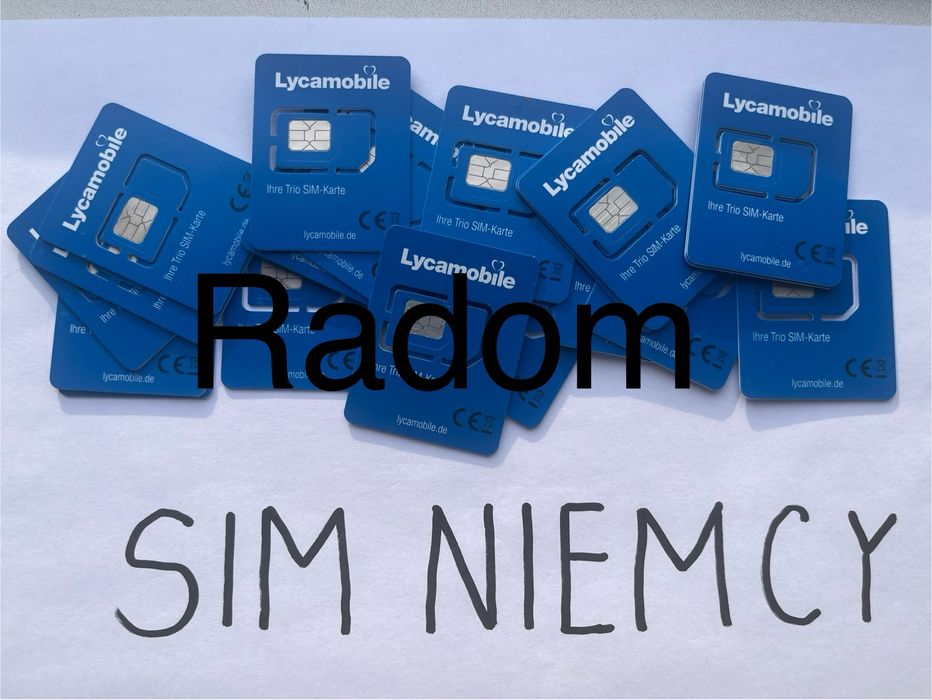 Niemcy SIM karta 7€ saldo Lyca mobile nowy starter niemiecki