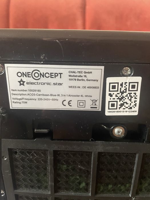 Охладитель воздуха oneConcept Caerrebean Blue 10028181