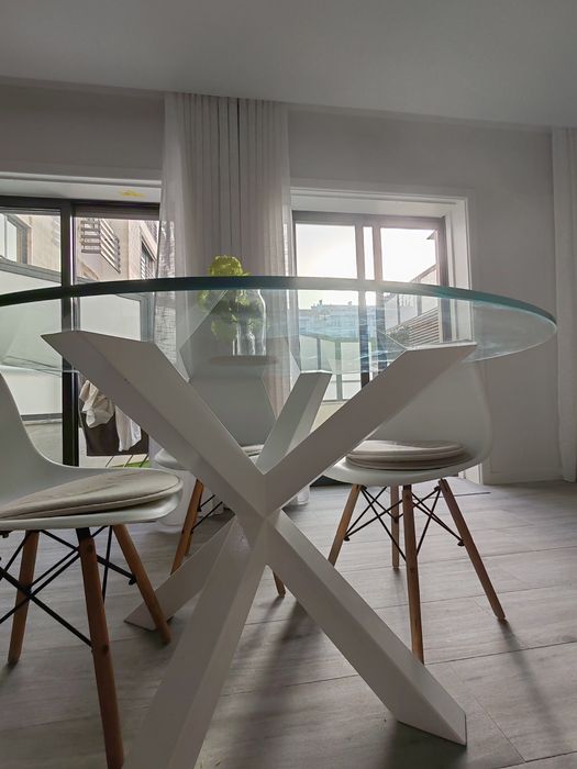 Mesa Redonda de vidro temperado