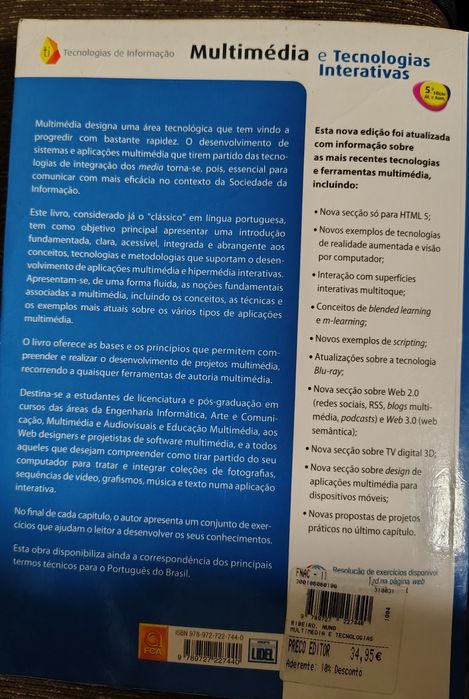 Livro Multimédia e Tecnologias Interativas, de Nuno Ribeiro