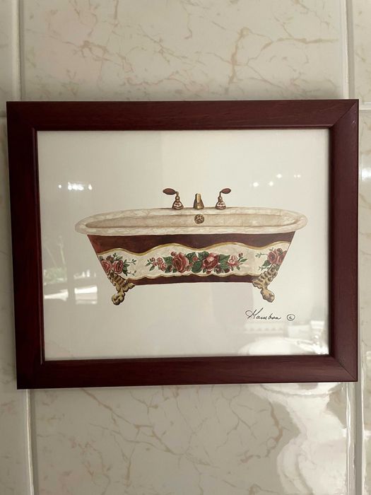 Quadros de WC com banheiras 2 unidades