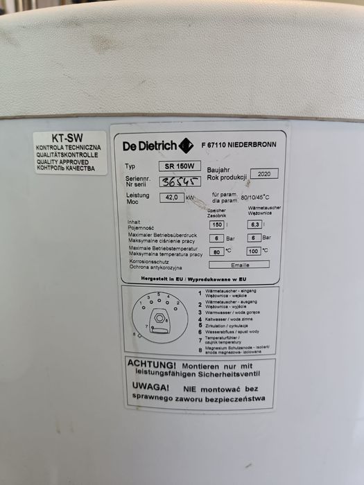 Zbiornik CWU De Dietrich SR 150W