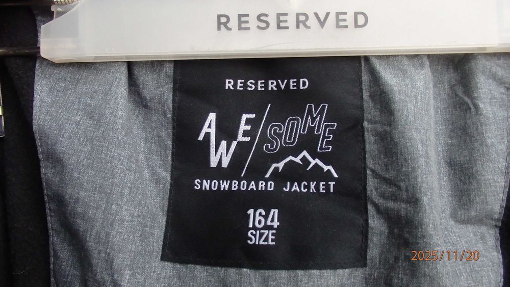 Kurka zimowa męska z kapturem Reserved Snowboard rozmiar 164.