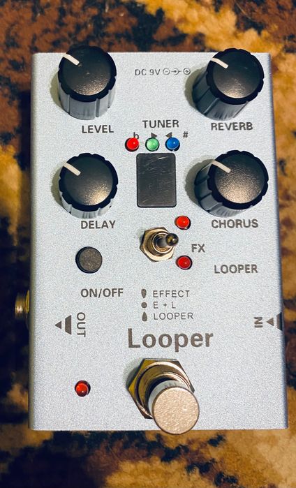 Looper, reverb, delay, chorus, tuner.
