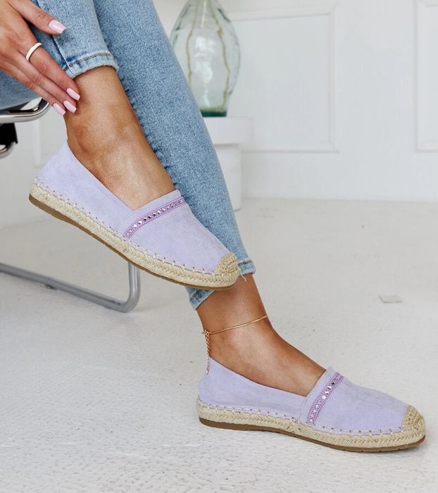 Fioletowe espadryle z cyrkoniami Abia
