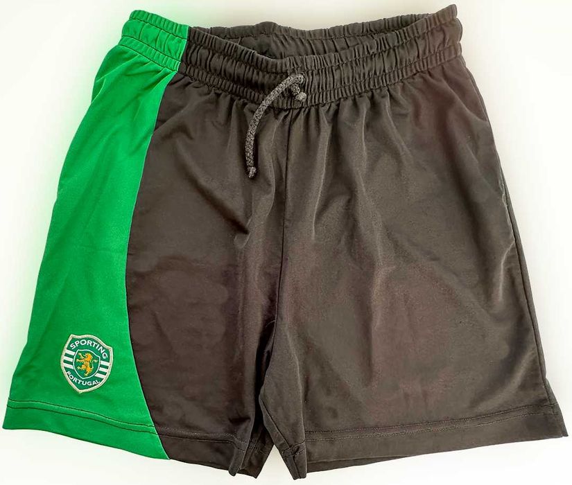 Calção de Criança Sporting Preto/Verde, Novo