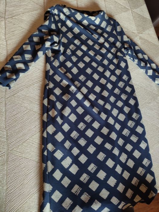 Sukienka Solar, r. 38, stan idealny, granatowa, wzór krata