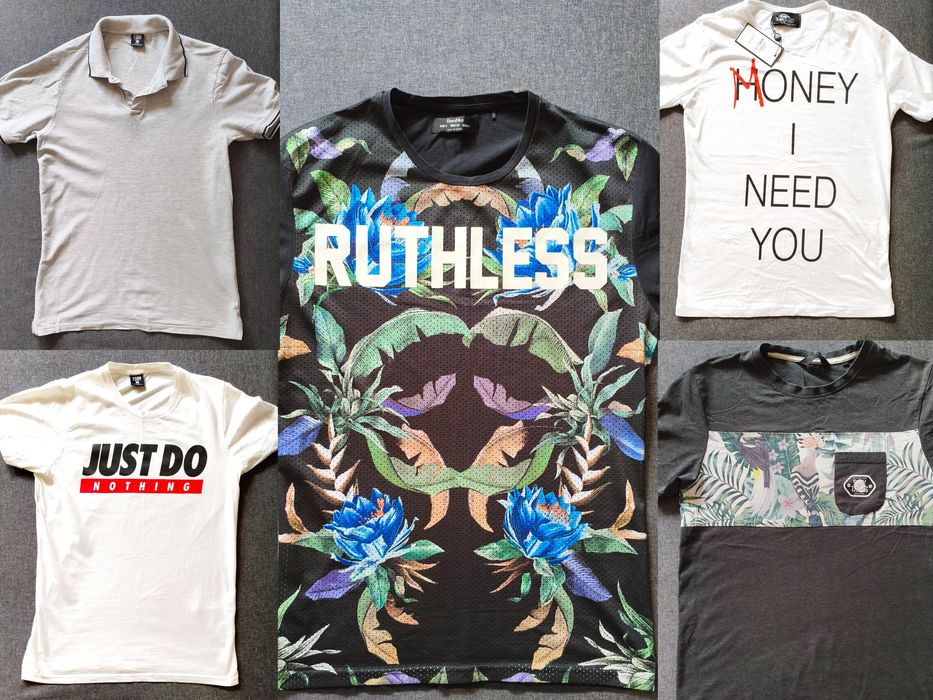 T-shirt męski zestaw koszulki S M New Yorker Bershka Cropp t-shirty