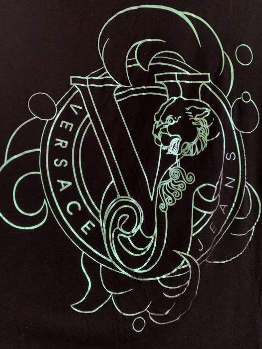 Bluzka Versace oplaizujący napis uni czarna