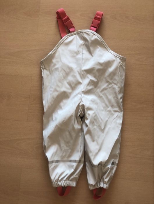 Macacão encerado jardineiras impermeáveis, tamanho 12/24 meses