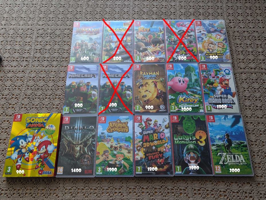 Ігри Nintendo Switch (Mario, Zelda, Kirby, Crash, Diablo) картриджі
