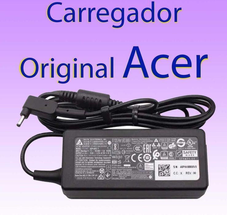 Carregador Acer 19V 45w 65w originais ou compatíveis 3.0x1.1mm