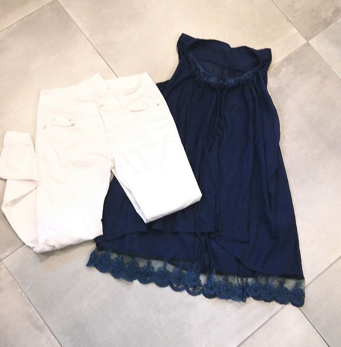 Bluzka białe spodnie M 38