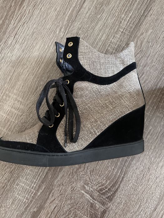 Botki Baldowski beziwo-czarne