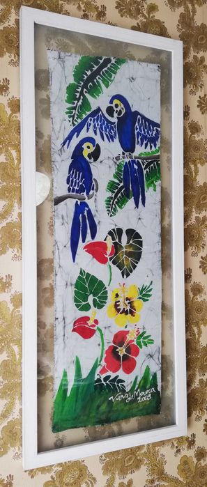 Tela Dominicana Naïf + Quadro de Pintura Brasileira_técnica Batik