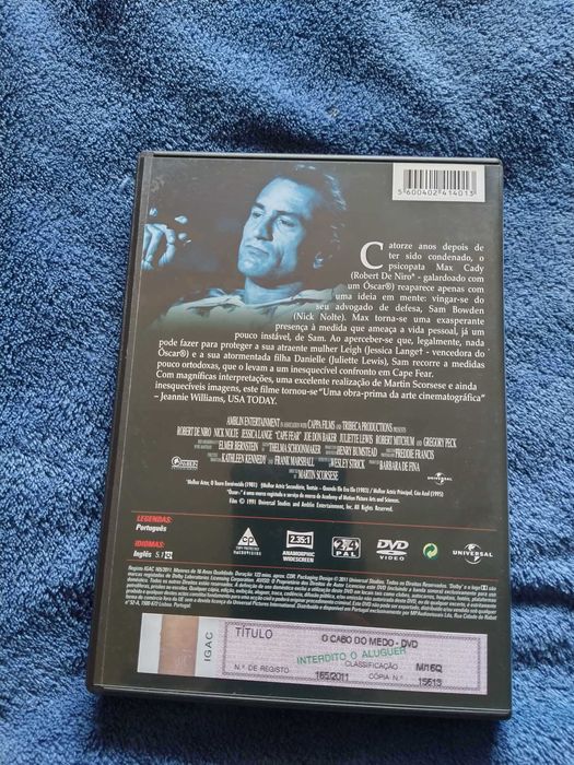 Dvd O Cabo do Medo (1991) Como Novo
