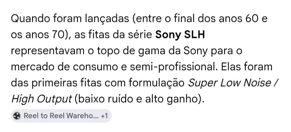 Tapes Sony 18cm SLH para reel to reel high fidelity