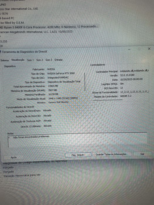Placa de video RTX 5060 8g gforce