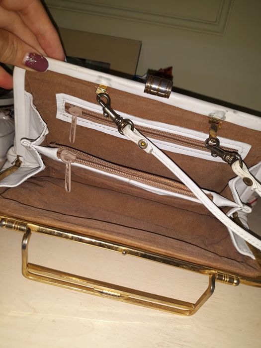 Сумка шкіряна,біла .