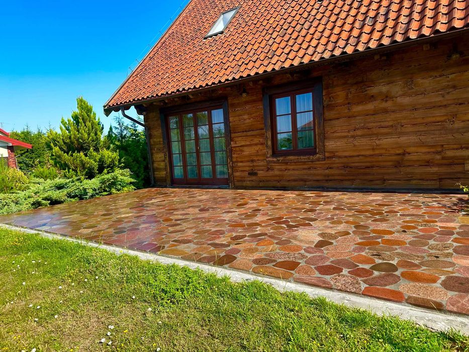 Kamień polny cięty - plastry selekcjonowane  brązowe.