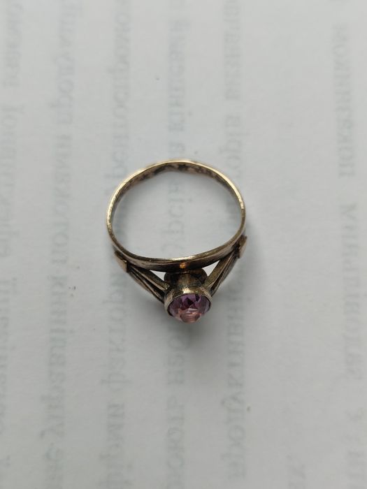 Кольцо серебро позолота с александритом