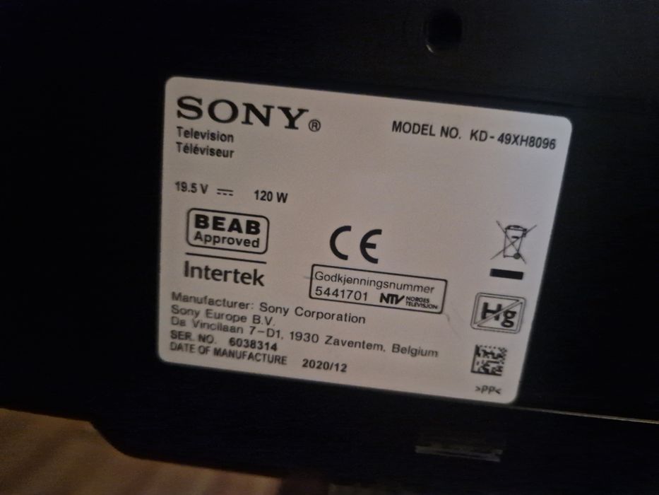 Sprzedam uszkodzony TV Sony 49XH8096