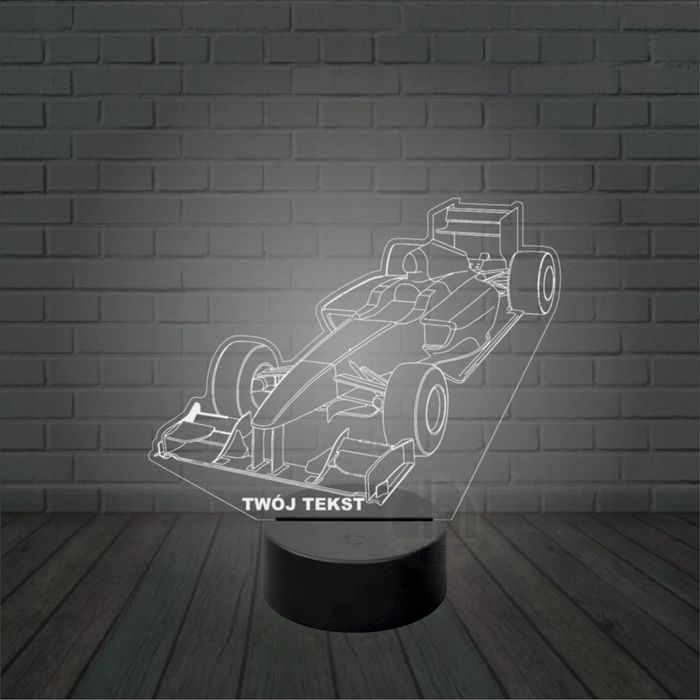 Lampka nocna NA BIURKO 3D LED grawer BOLID F1 imię