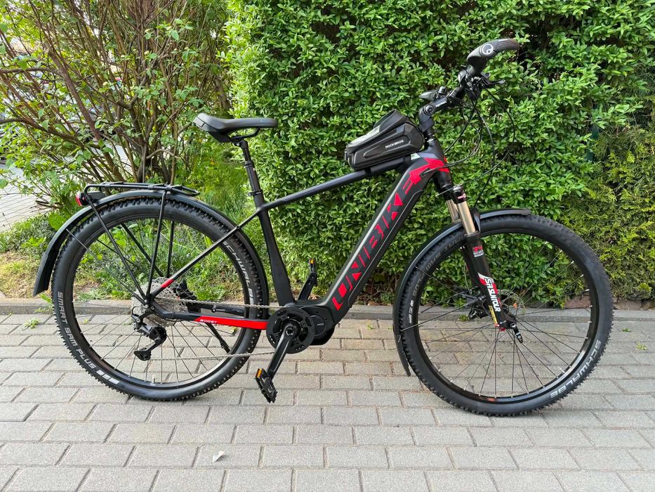 Rower elektryczny unibike tracker czarno/czerwony