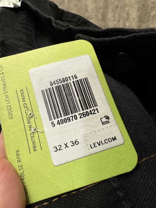 Чорні оригінальні чоловічі джинси Levi’s, розмір 32х36