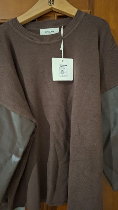 Czekoladowy komplet dzianinowy