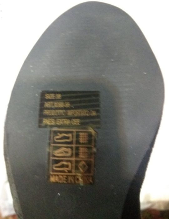 Сапоги-ботфорды демисезонные, Италия, бархатный кожзам. 38р. 25см