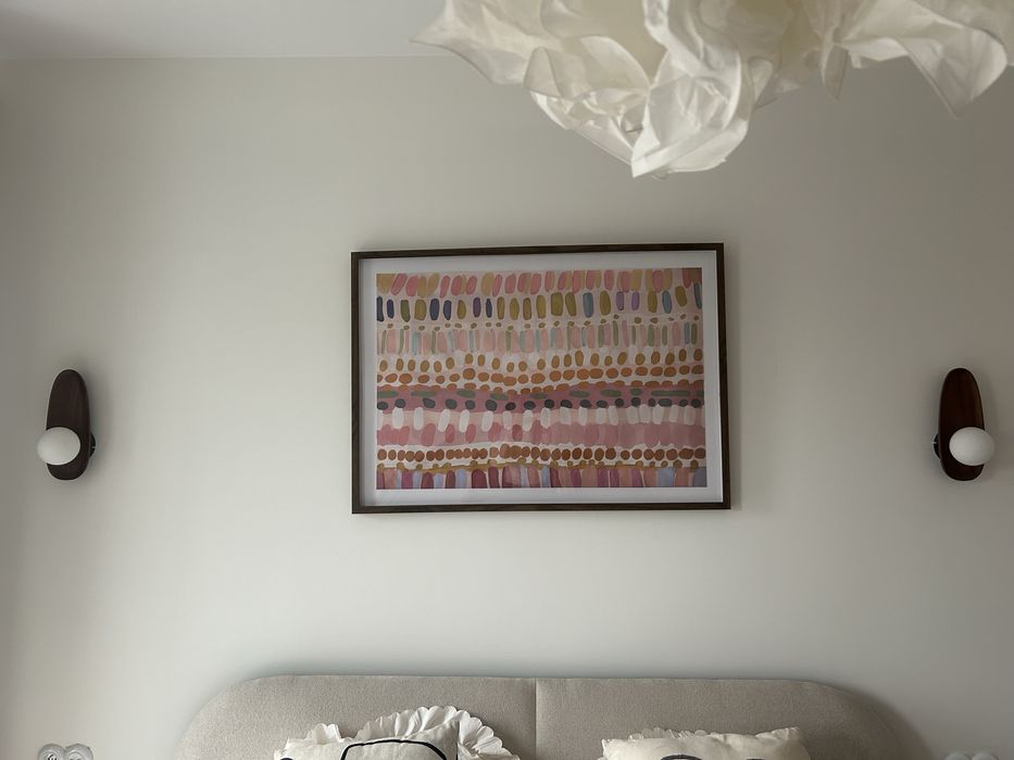 Obraz rama drewno pastele orzech nowoczesny abstrakcja duzy 100x70