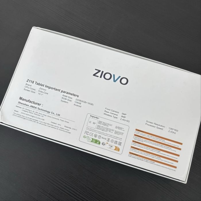 Tablet Ziovo Android 10 polegadas 30GB RAM 128GB ROM NOvO