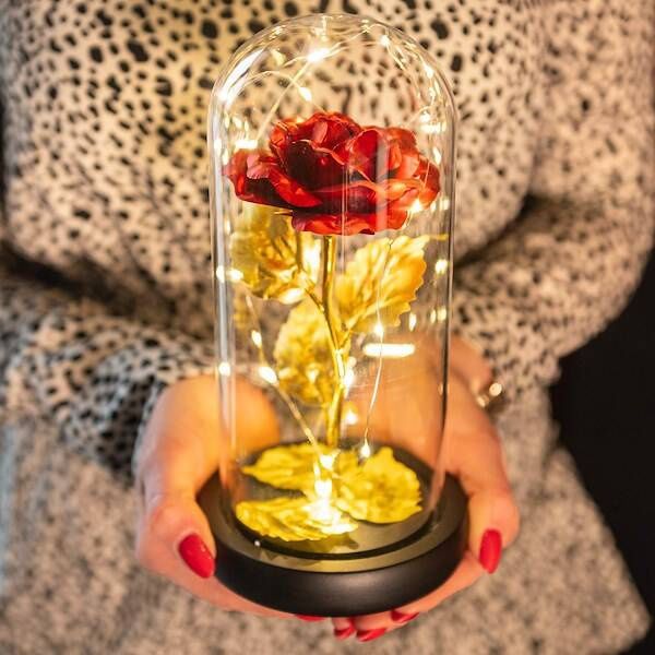 Wieczna Róża LED ledowa dzień babci walentynki 22 cm