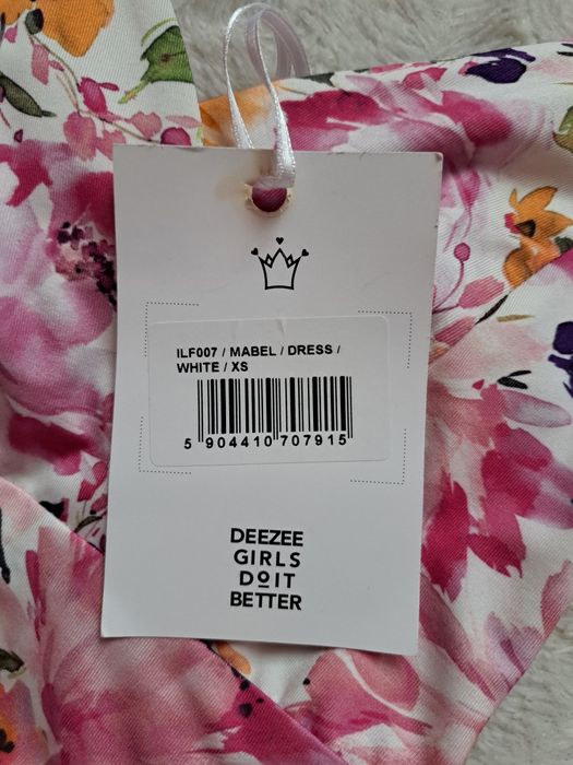 Sukienka na wesele w kwiaty DeeZee rozm.XS