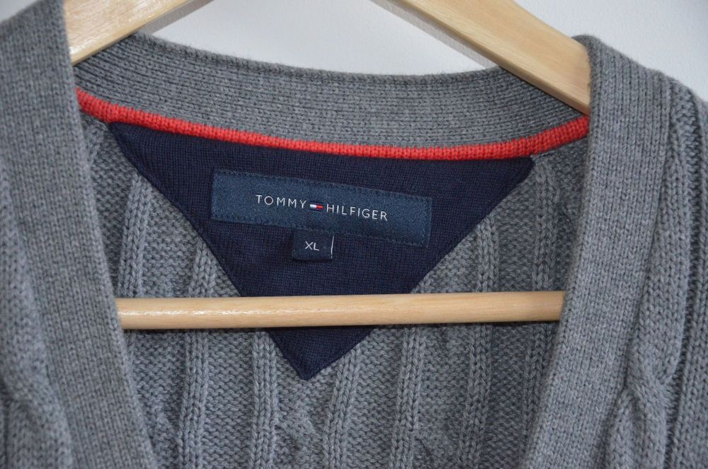 sweter kardigan Tommy Hilfiger r. XL szary pulower