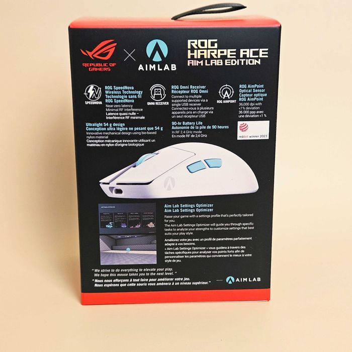 Бездротова миша Asus ROG Harpe Ace Aim Lab Edition White