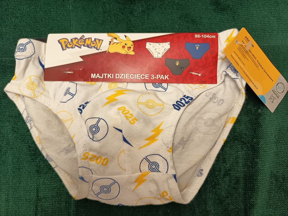 Majtki chłopięce slipy Pokemon 3 pak rozmiar 98/104