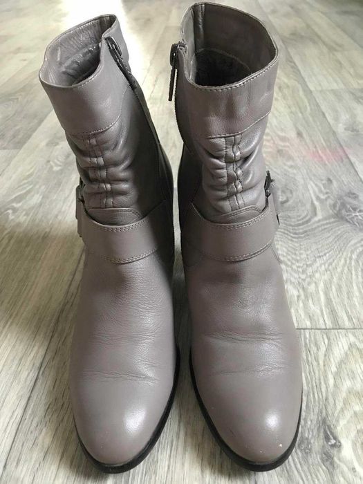 Полу сапоги теплые ботильоны Elche ботинки кожа ст.25см