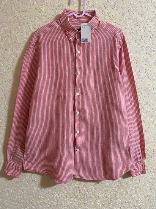 Massimo Dutti жіноча лляна сорочка, лляна сорочка оверсайз