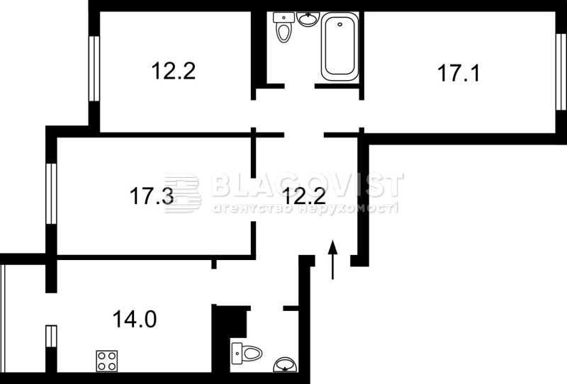 3-кімнатна квартира за адресою (площа 87 м²) - Atlanta.ua - фото 3