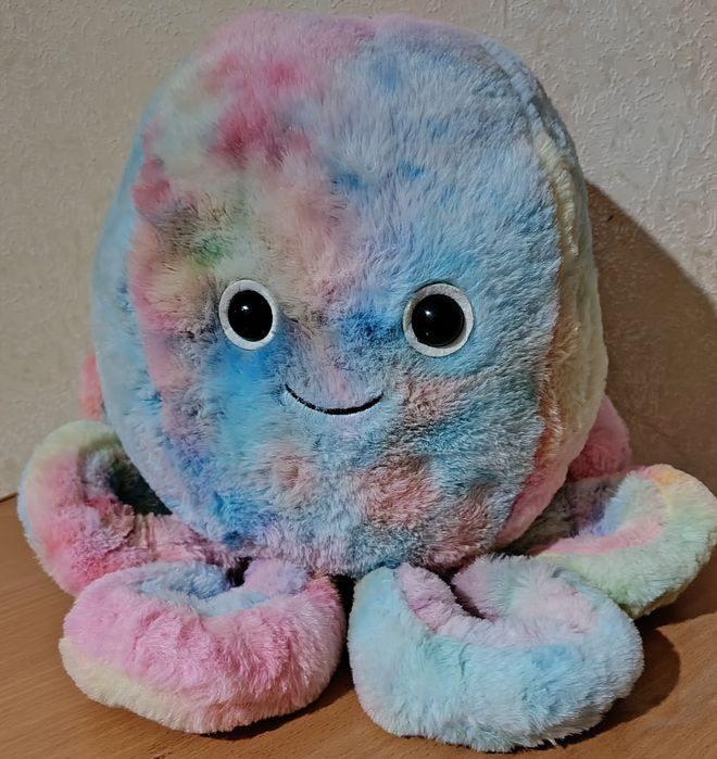 Большая новогодняя мягкая игрушка осминожка гном