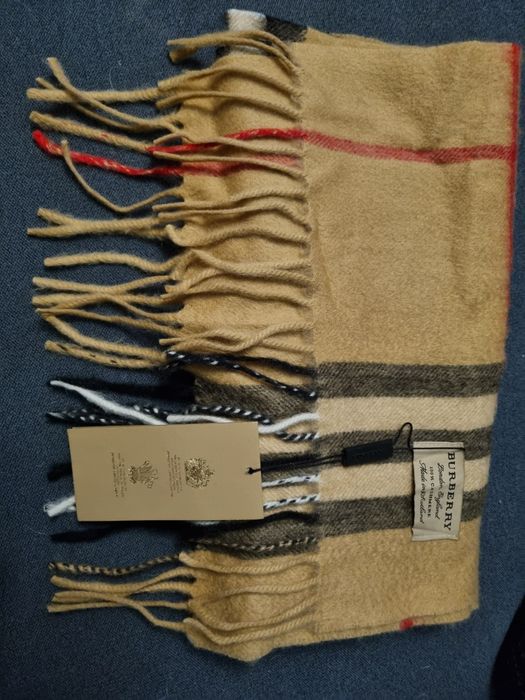 Nowy kaszmirowy szal Burberry 33x180 cm