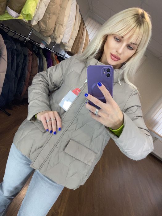 Демісезон весняна куртка бомбер пуховик натуральний пух Zarа h&m mango