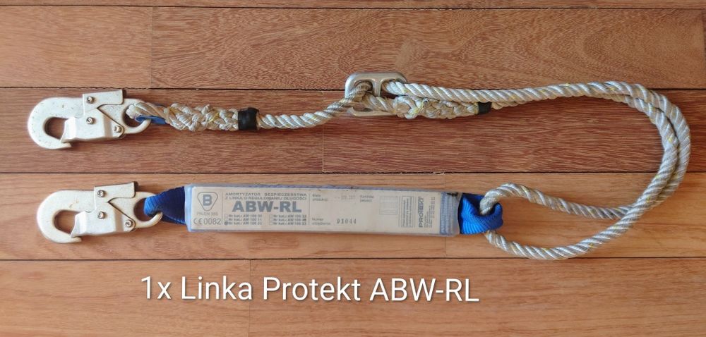 Zestaw 5 x  szelki bezpieczeństwa + linka  z amortyzatorem