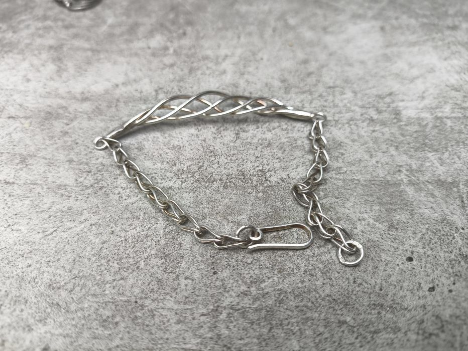 Stara srebrna bransoleta ,spirale ,spiralka . Vintage .