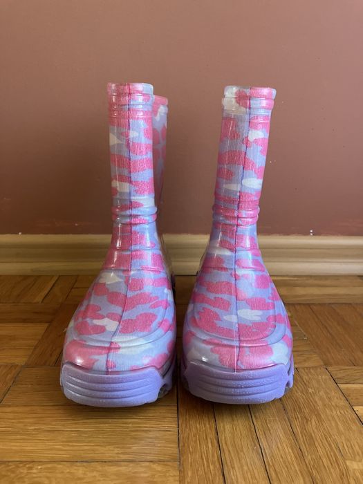 Kalosze dziewczece 30 31 ok 21 cm polskie Demar fioletowo różowe serca